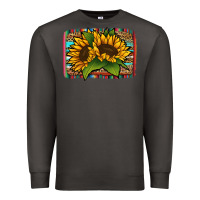 Smoke Sunflower With Serape Background Premium Sweatshirt - Jasminsmagicworld