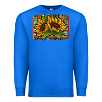 True Royal Sunflower With Serape Background Premium Sweatshirt - Jasminsmagicworld