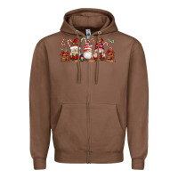 Chestnut Christmas Gnomes Zipper Hoodie - Artiststas