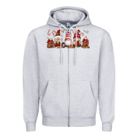 Heather Grey Christmas Gnomes Zipper Hoodie - Artiststas