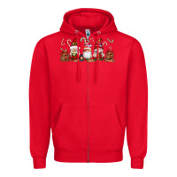 Red Christmas Gnomes Zipper Hoodie - Artiststas