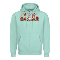 Seafoam Christmas Gnomes Zipper Hoodie - Artiststas