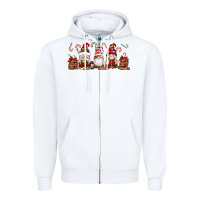 White Christmas Gnomes Zipper Hoodie - Artiststas