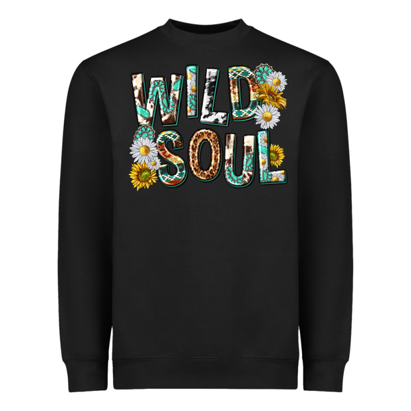 Western Wild Soul With Sunflowers Heavyweight Sweatshirt by texasbilliewilder | Teevron