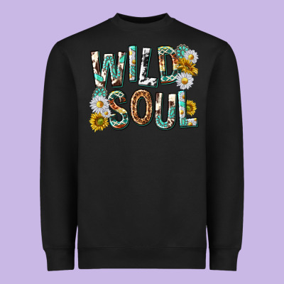 Heavyweight Sweatshirt western wild soul with sunflowers