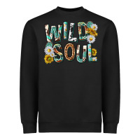 Black western wild soul with sunflowers Heavyweight Sweatshirt - texasbilliewilder