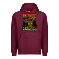 Burgundy black history afro woman Premium Hoodie - NancyCooperArtShop
