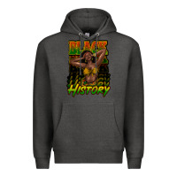 Charcoal Heather black history afro woman Premium Hoodie - NancyCooperArtShop