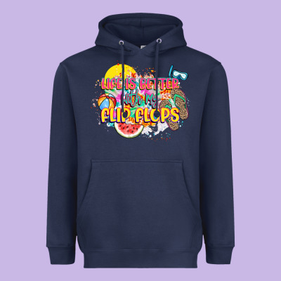 Life Is Better With My Flip Flops Heavyweight Hoodie Designed By Nancycooperartshop
