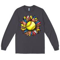Smoke softball sunflower Long Sleeve Tee - HRA Design Shop