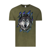 Vintage Olive wolf scratch mark Vintage Tee - RanaPortraitStore