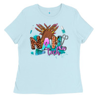 Baby Blue nail tech Ladies Tee - AdoDesignShop