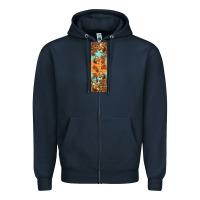 Navy autumn squirrel Zipper Hoodie - BundleAndBundleShop