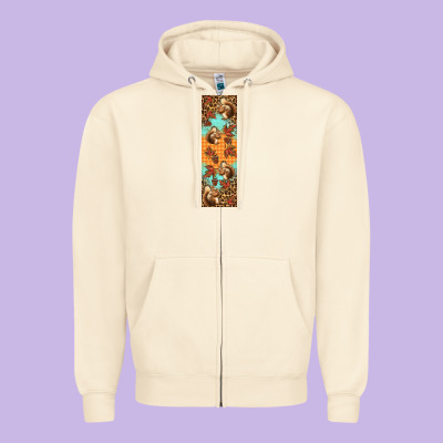 Autumn Squirrel Zipper Hoodie Designed By Bundleandbundleshop