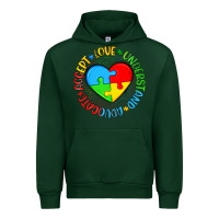 Forest Green autism awareness puzzle heart love understand advo Urban Hoodie - Artiststas