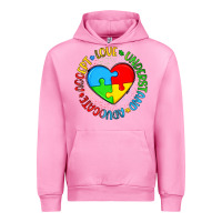 Fuchsia Pink autism awareness puzzle heart love understand advo Urban Hoodie - Artiststas