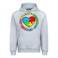 Heather Grey autism awareness puzzle heart love understand advo Urban Hoodie - Artiststas