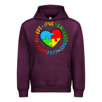 Mauve Wine autism awareness puzzle heart love understand advo Urban Hoodie - Artiststas