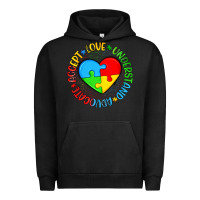 Pigment Black autism awareness puzzle heart love understand advo Urban Hoodie - Artiststas