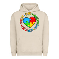 Pigment French Oak autism awareness puzzle heart love understand advo Urban Hoodie - Artiststas