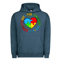 Pigment Midnight Navy autism awareness puzzle heart love understand advo Urban Hoodie - Artiststas