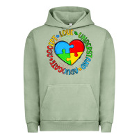 Pigment Oil Green autism awareness puzzle heart love understand advo Urban Hoodie - Artiststas