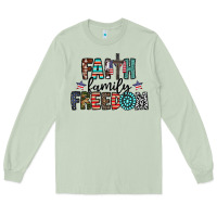 Matcha faith family freedom Long Sleeve Tee - CowhideDigitalArt