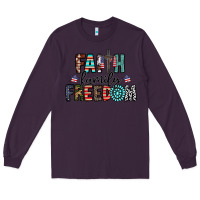 Plum faith family freedom Long Sleeve Tee - CowhideDigitalArt