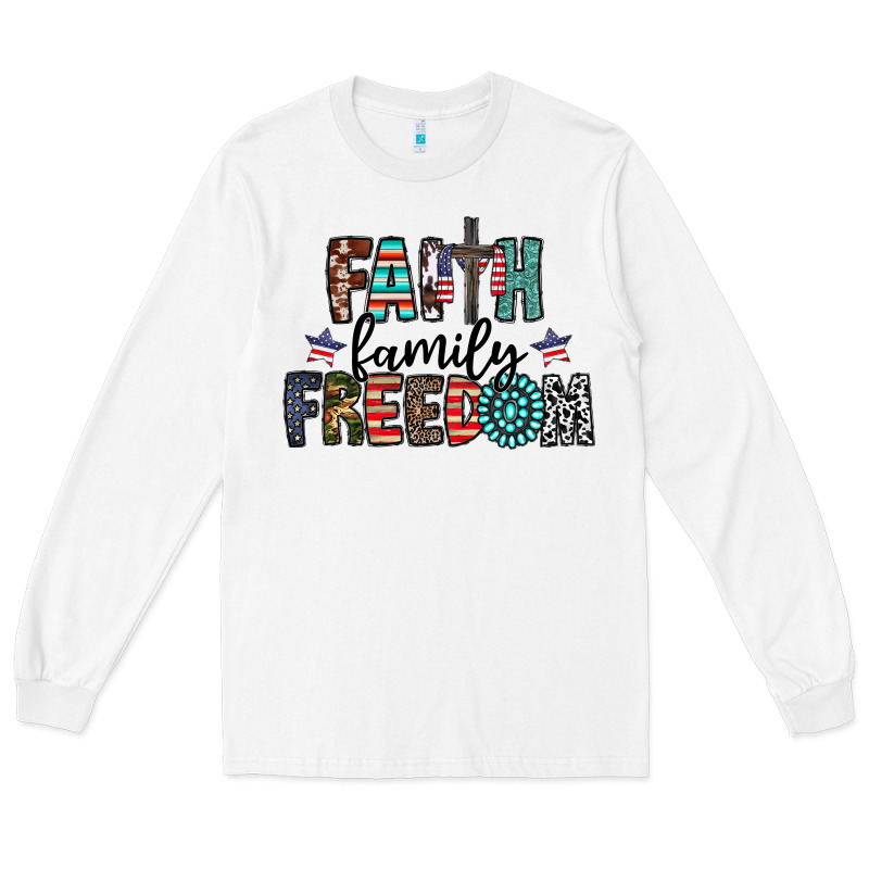 Faith Family Freedom Long Sleeve Tee by CowhideDigitalArt | Teevron