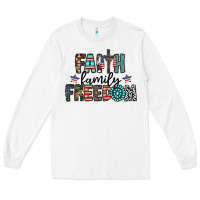 White faith family freedom Long Sleeve Tee - CowhideDigitalArt