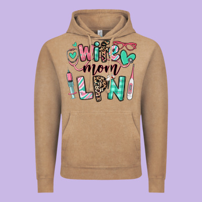 Wife Mom Lpn Licensed Practical Nurse Vintage Hoodie Designed By Ranaportraitstore