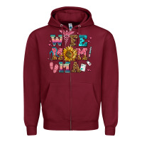 Burgundy wife mom ma Zipper Hoodie - AdoDesignShop