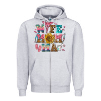 Heather Grey wife mom ma Zipper Hoodie - AdoDesignShop