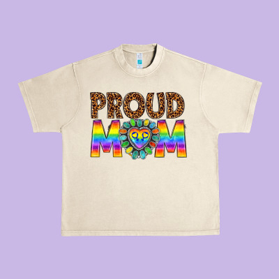 Proud Mom Lgbtq Urban Heavy Tee Designed By Texasbilliewilder