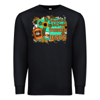 Black Somewhere Between Whiskey and Jesus Premium Sweatshirt - Jasminsmagicworld
