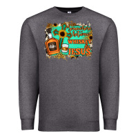 Charcoal Heather Somewhere Between Whiskey and Jesus Premium Sweatshirt - Jasminsmagicworld
