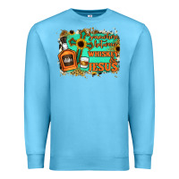 Ocean Blue Somewhere Between Whiskey and Jesus Premium Sweatshirt - Jasminsmagicworld