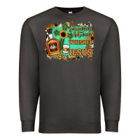Smoke Somewhere Between Whiskey and Jesus Premium Sweatshirt - Jasminsmagicworld
