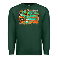 Sports Green Somewhere Between Whiskey and Jesus Premium Sweatshirt - Jasminsmagicworld