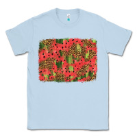 Dusty Blue watermelon leopard pattern background Classic Tee - HRA Design Shop
