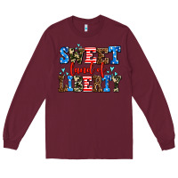 Burgundy sweet land of liberty Long Sleeve Tee - AdoDesignShop
