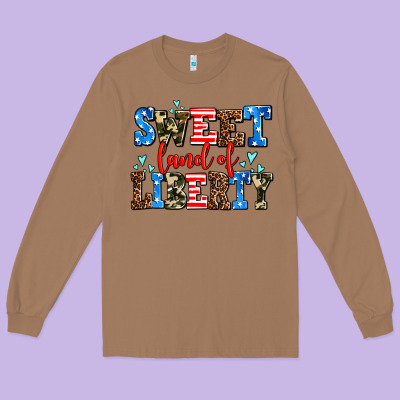 Sweet Land Of Liberty Long Sleeve Tee Designed By Adodesignshop