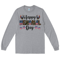 Heather Grey happy memorial day Long Sleeve Tee - CowhideDigitalArt
