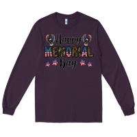 Plum happy memorial day Long Sleeve Tee - CowhideDigitalArt