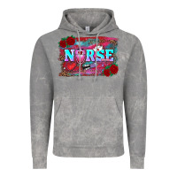 Cloud Rock valentines day nurse with leopard and turquoise ba Vintage Hoodie - RanaPortraitStore