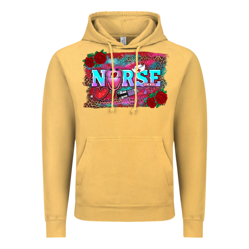 Valentines Day Nurse With Leopard And Turquoise Ba Vintage Hoodie by RanaPortraitStore | Teevron