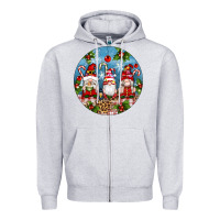 Heather Grey christmas gnomes ornament Zipper Hoodie - Artiststas