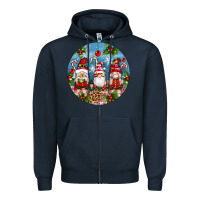 Navy christmas gnomes ornament Zipper Hoodie - Artiststas