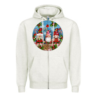Oatmeal Heather christmas gnomes ornament Zipper Hoodie - Artiststas