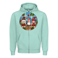 Seafoam christmas gnomes ornament Zipper Hoodie - Artiststas